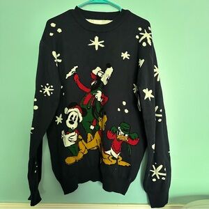 Disney Christmas Sweater Mickey Goofy Donald Pluto